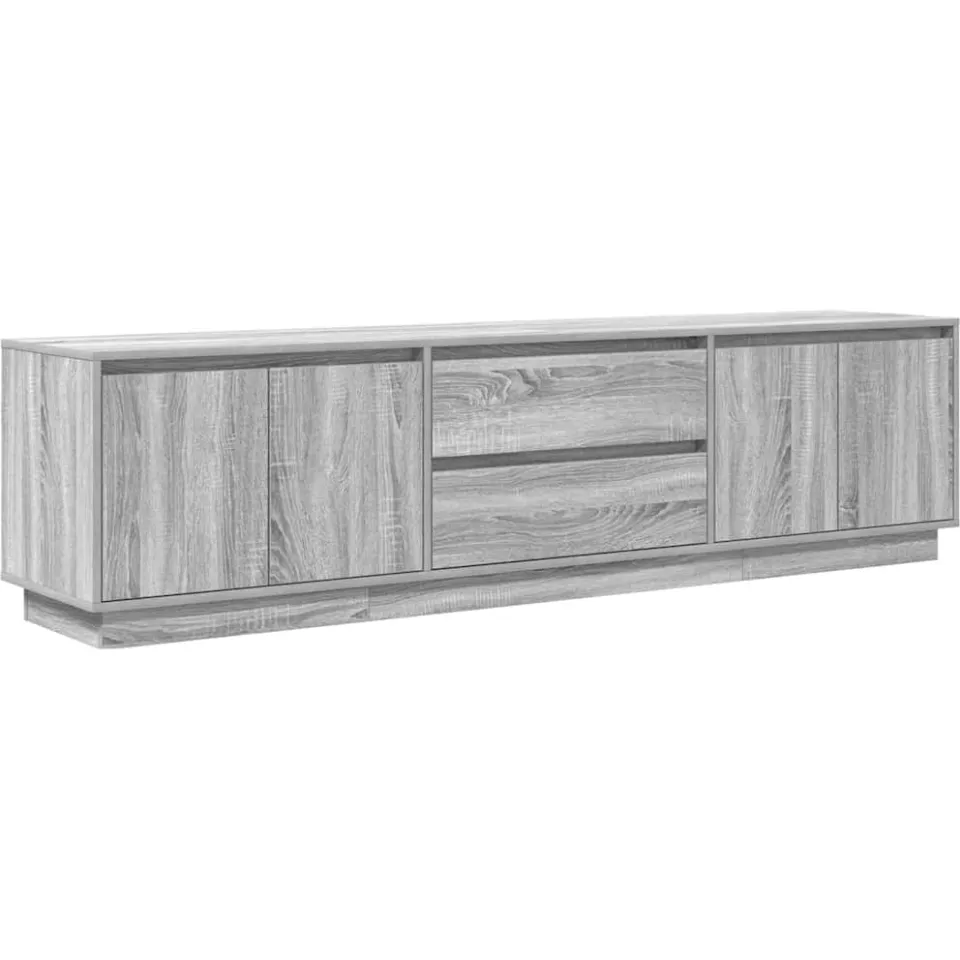 vidaXL Tv-meubel met LED-verlichting 193,5x41x50 cm grijs sonoma eiken