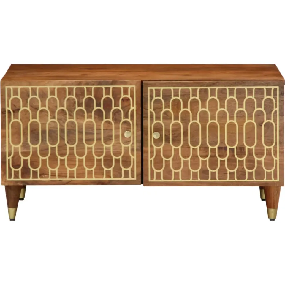 vidaXL Salontafel 80x50x40 cm massief mangohout bruin, foto 2