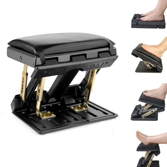 Unyqoos Ergonomische Voetsteun met Massagefunctie - In hoogte verstelbaar, Zwart