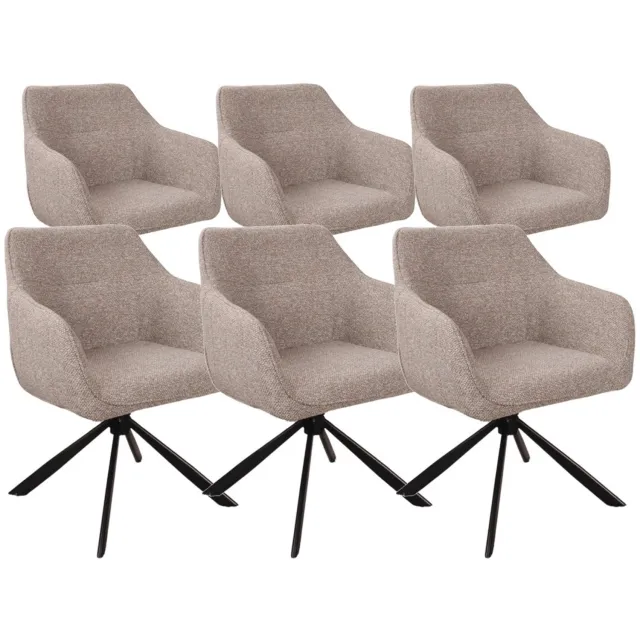 DS4U Seff armstoel met terugdraaifunctie - Set van 6 - Coffee - Stof