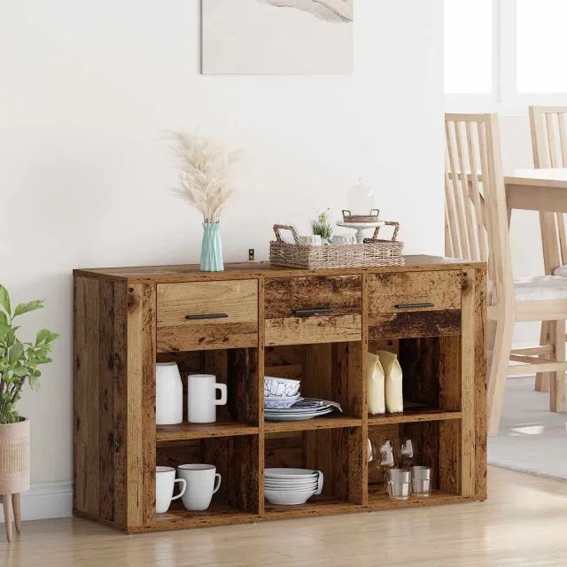 vidaXL Dressoir Oud Hout 100 x 30 x 59,5 cm Bewerkt hout bruin