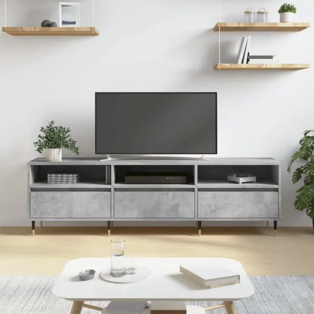vidaXL Tv-meubel 150x30x44,5 cm bewerkt hout betongrijs grijs, foto 2