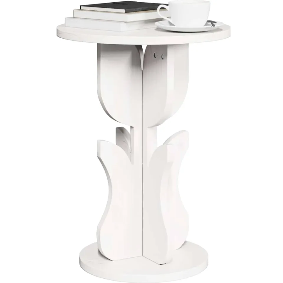 vidaXL Salontafel Wit 39,5 x 39,5 x 53,5 cm Massief grenenhout
