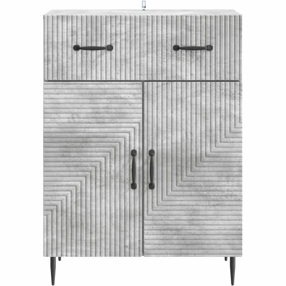 vidaXL Dressoir Betongrijs 66 x 34,5 x 89,5 cm Bewerkt hout grijs, foto 3