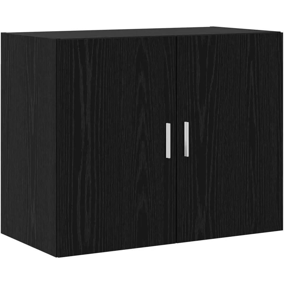 vidaXL Wandkast Zwart eiken 80 x 42,5 x 64 cm Bewerkt hout