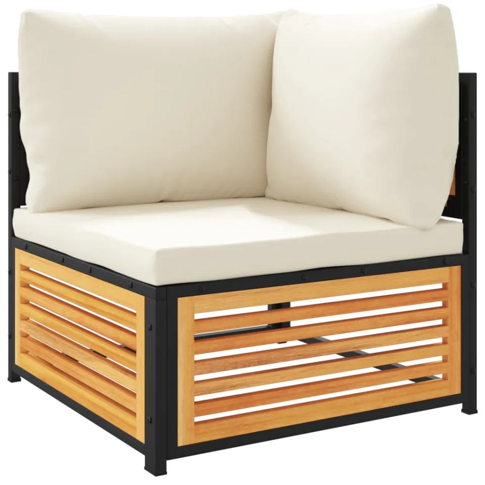 vidaXL 2-delige Loungeset met kussens massief acaciahout bruin, foto 4