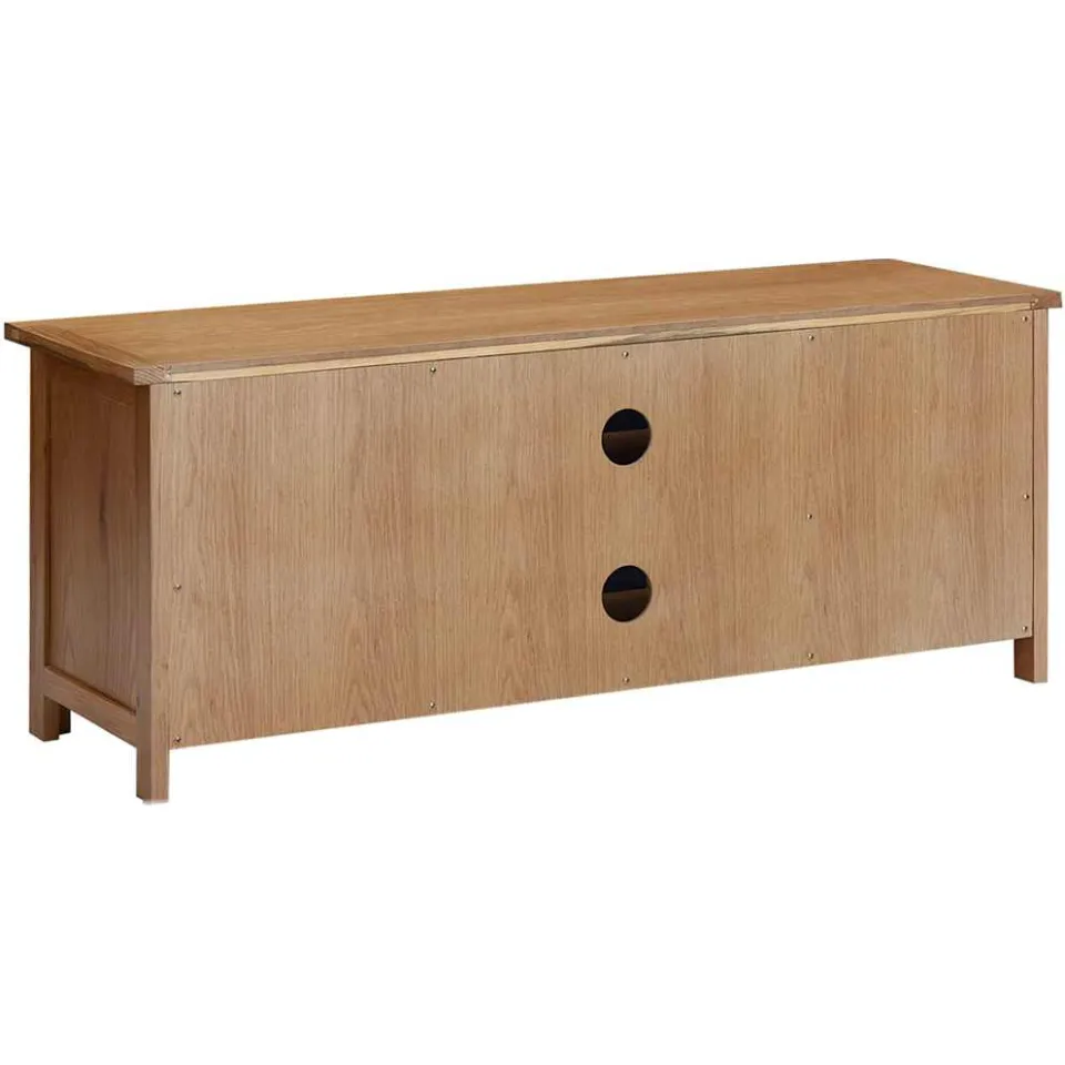 vidaXL Tv-meubel 110x35x44 cm massief eikenhout, foto 3