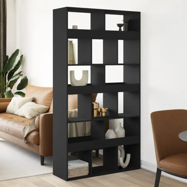 vidaXL Kamerscherm 100x33x187,5 cm bewerkt hout zwart, foto 2