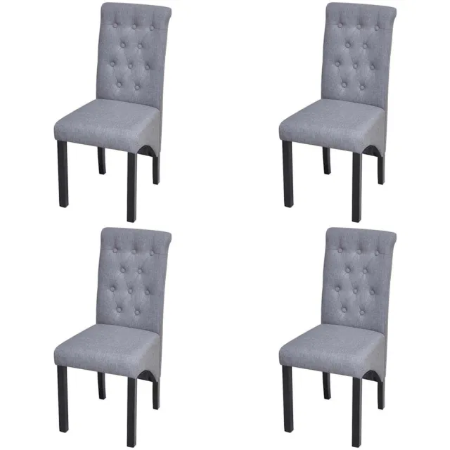 vidaXL Eetkamerstoelen 4 st stof lichtgrijs
