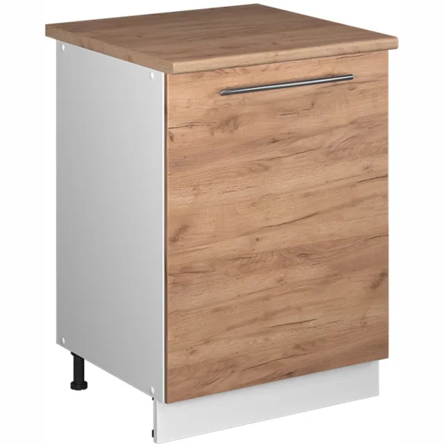 Vicco Wastafelkast Fame-Line, Goudkleurig Eiken/Wit, 60 cm
