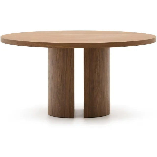 Kave Home Nealy ronde eettafel walnoot