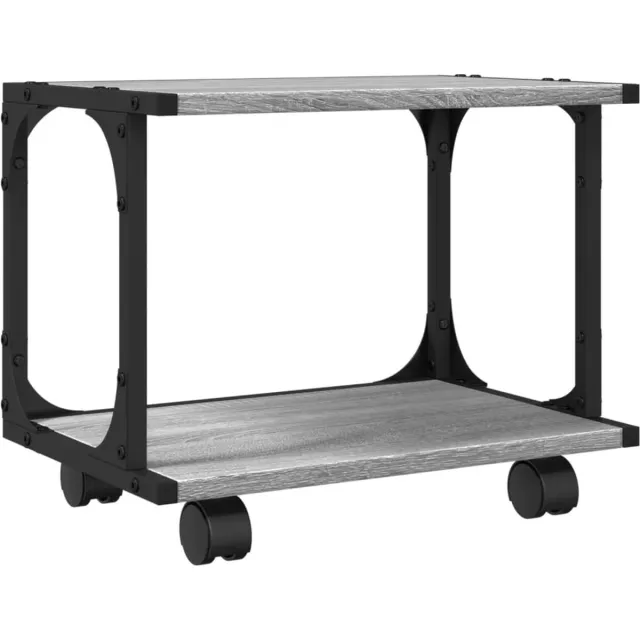 vidaXL Printerkastje - 2-laags - 41x28x33,5 - cm - bewerkt - hout - grijs - sonoma grijs sonoma eiken