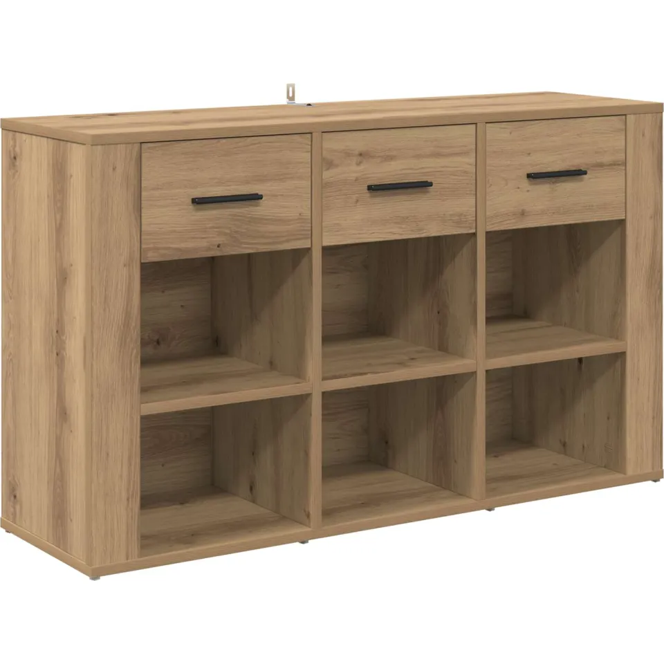 vidaXL Dressoir Artisan Eiken 100 x 30 x 59,5 cm Bewerkt hout, foto 3