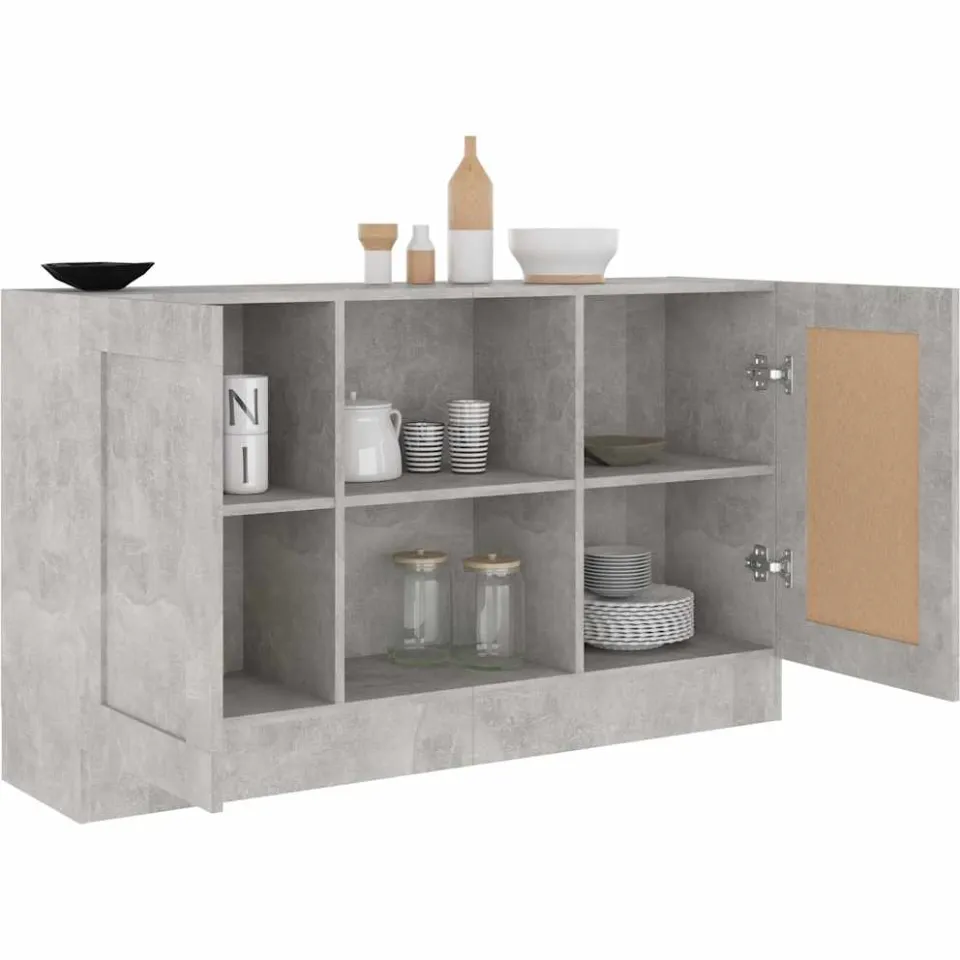 vidaXL Dressoir 120x30,5x70 cm bewerkt hout betongrijs