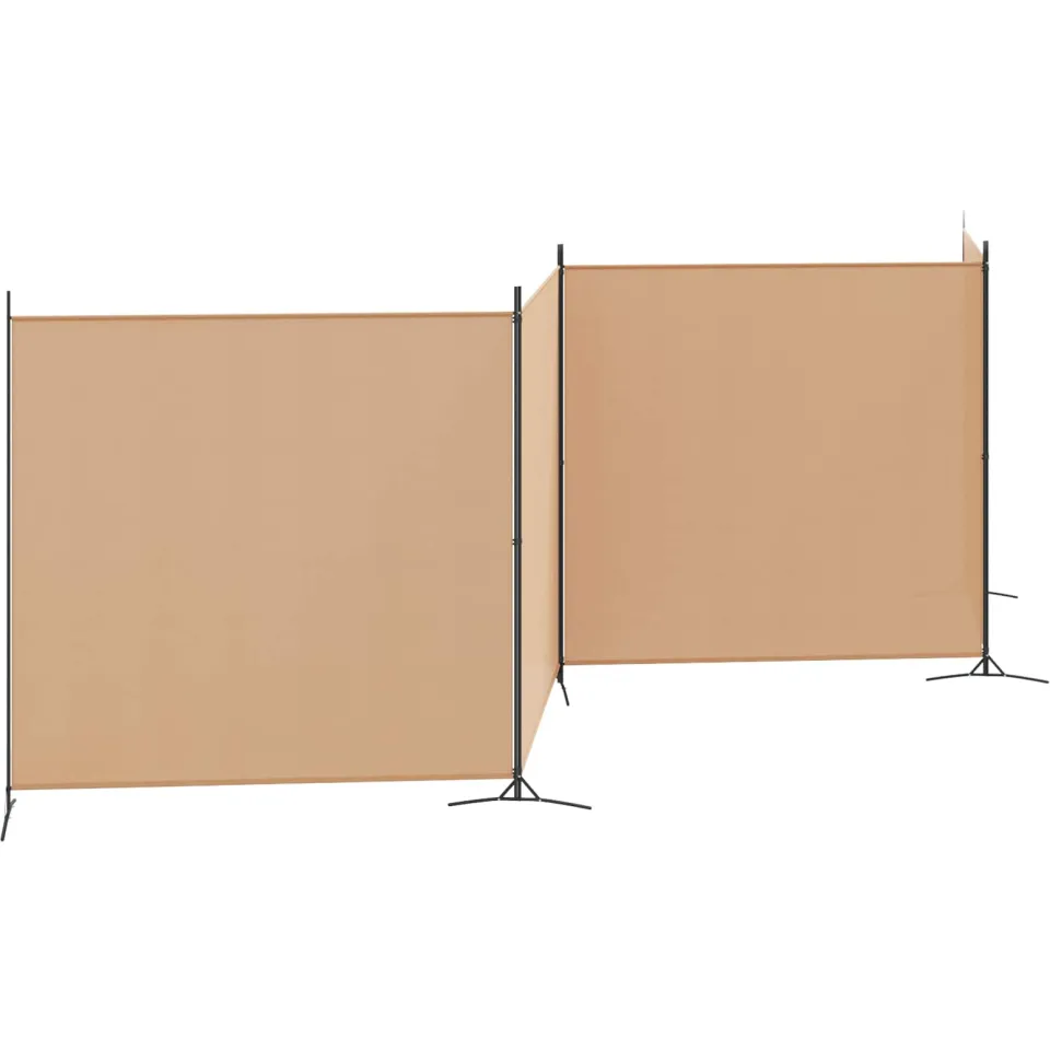 vidaXL 4-panelen roomdivider Beige 698 x 180 cm Stof