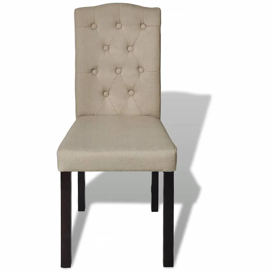 vidaXL Eetkamerstoelen 4 st stof camel, foto 2
