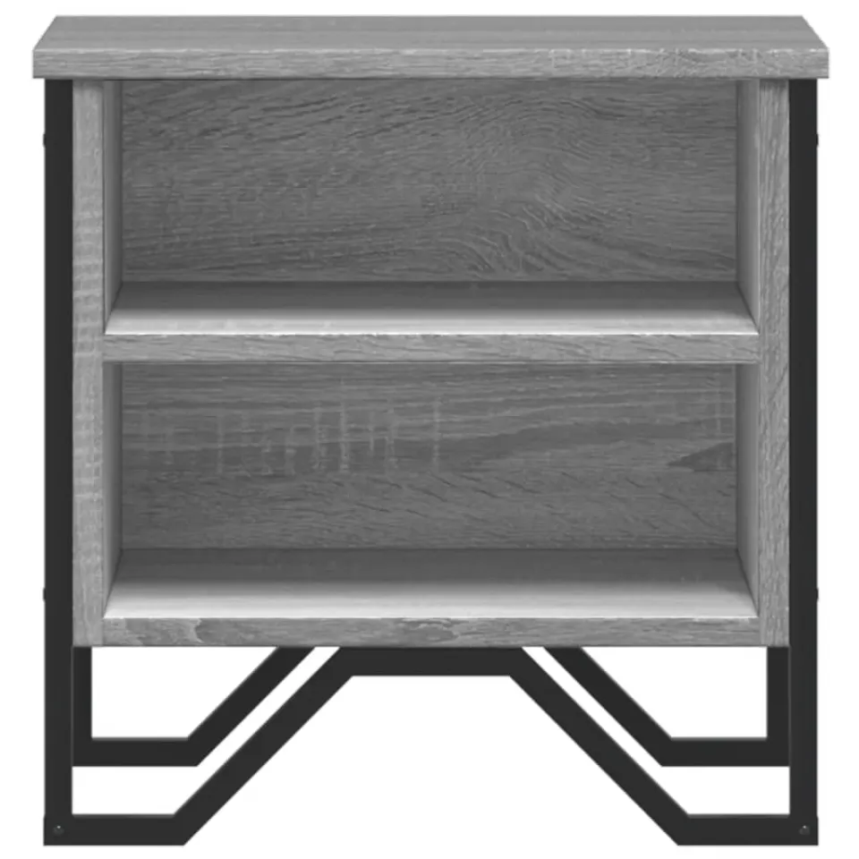 vidaXL Nachtkastjes 2 st 40x30x40 cm bewerkt hout grijs sonoma eiken, foto 4