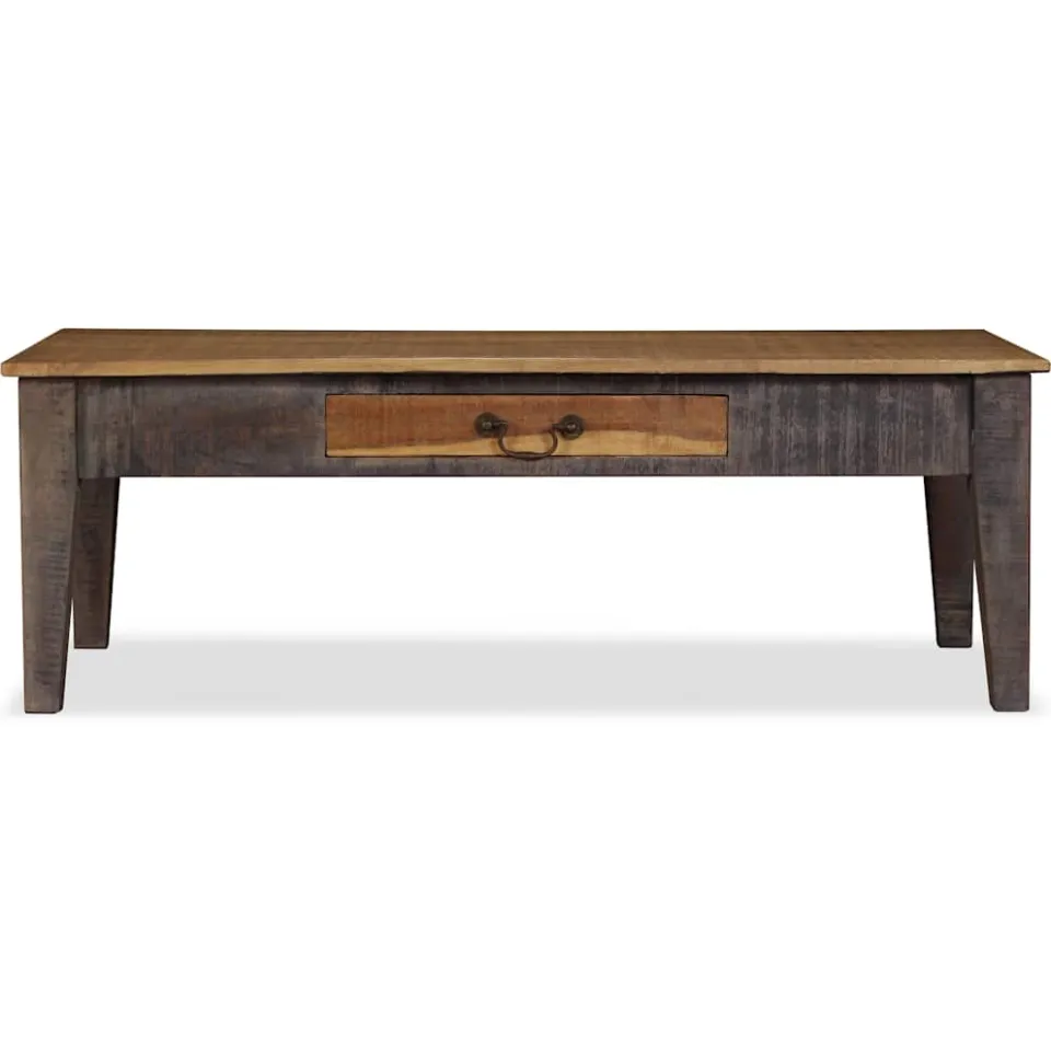 vidaXL Salontafel vintage stijl 118x60x40 cm massief hout bruin, foto 2