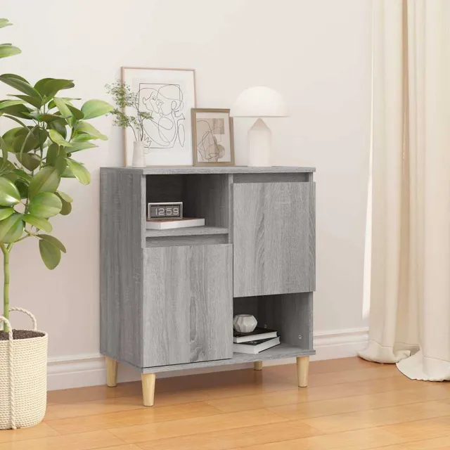 vidaXL Dressoir 60x35x70 cm bewerkt hout grijs sonoma eikenkleurig, foto 2