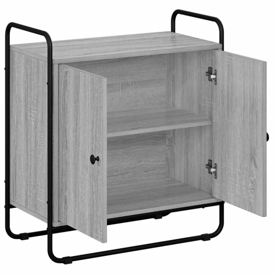 vidaXL Dressoir Grijs Sonoma 68 x 35 x 75 cm Bewerkt hout