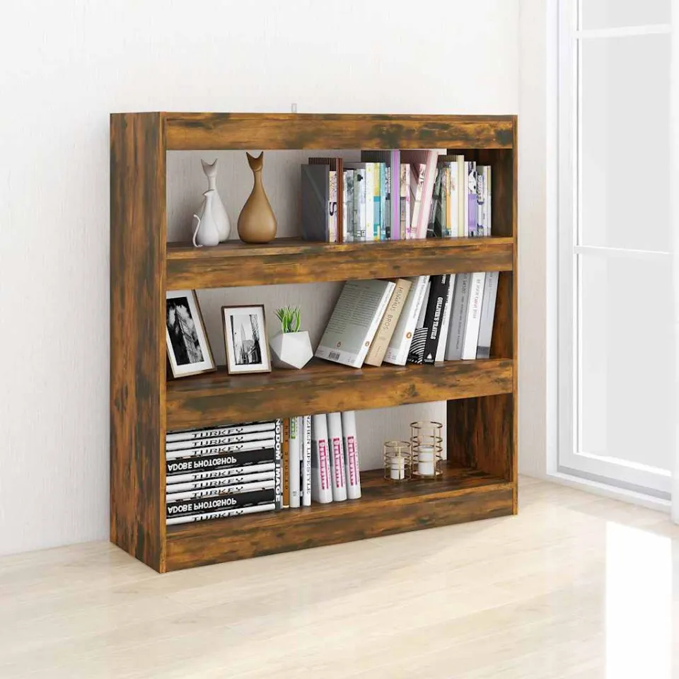 vidaXL Boekenkast/kamerscherm 100x30x103 cm gerookt eikenkleur, foto 3