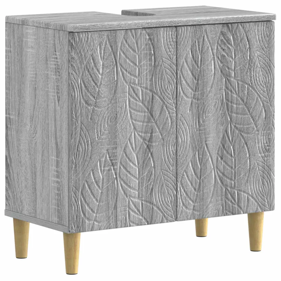 vidaXL Badkamer wastafelkast DELFT Grijs Sonoma 59,5 x 31,5 x 59 cm, foto 3