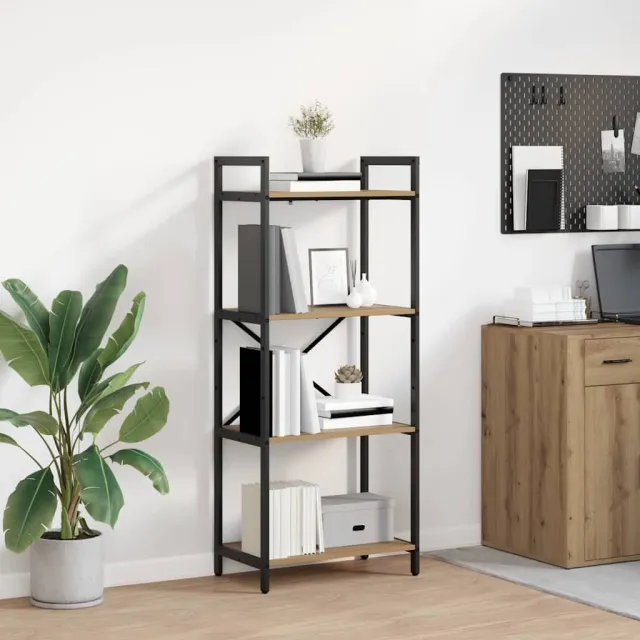 vidaXL Boekenkast 4-laags 56 x 34 x 133,5 cm Bewerkt hout bruin, foto 2