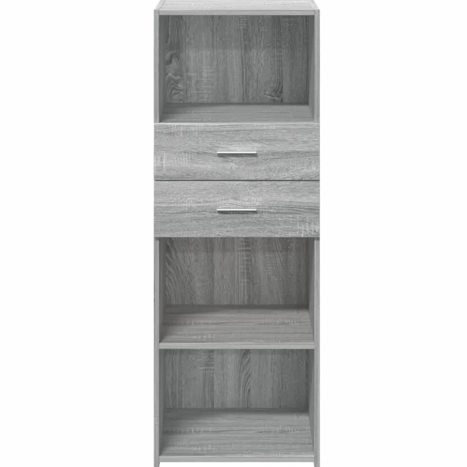 vidaXL Hoge kast 45x42,5x124 cm bewerkt hout grijs sonoma eikenkleurig