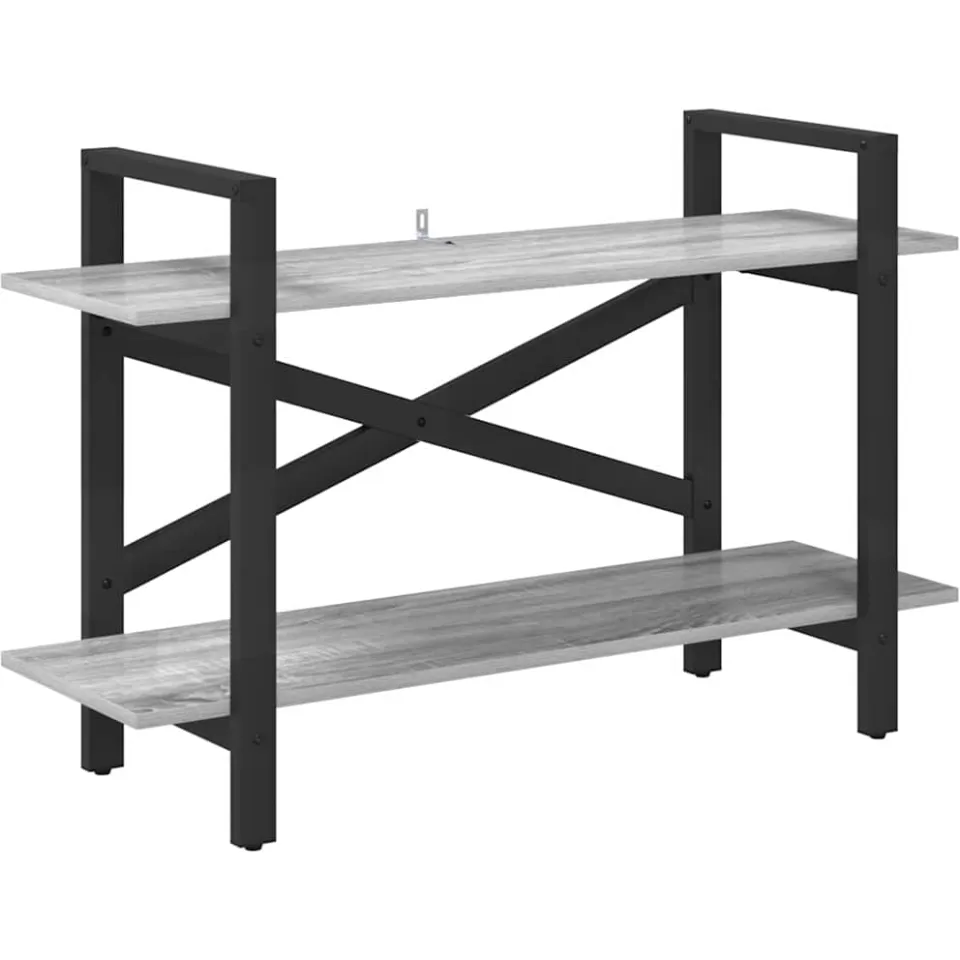 vidaXL Boekenkast Grijs Sonoma 100 x 33,5 x 64 cm Bewerkt hout 2-laags, foto 3