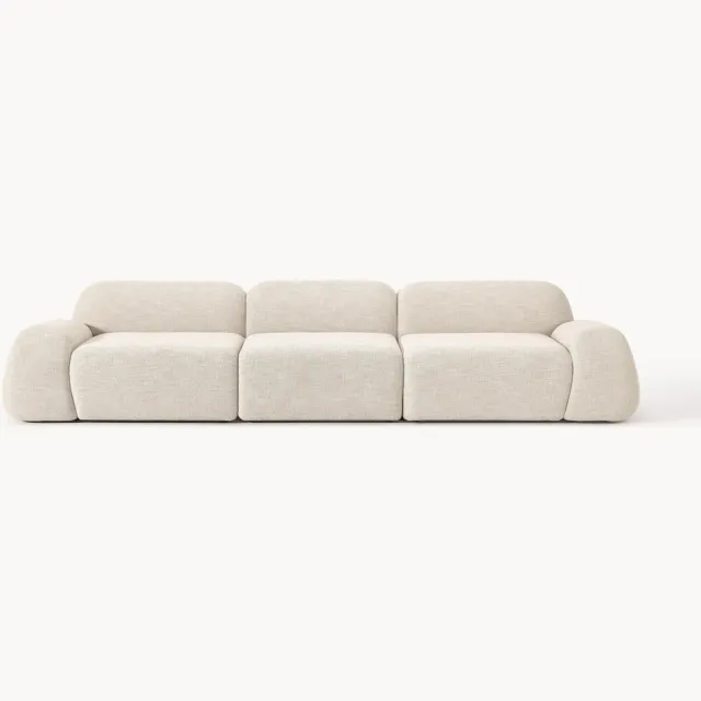 Westwing Collection Modulaire bank Wolke (4-zits) van bouclé Beige