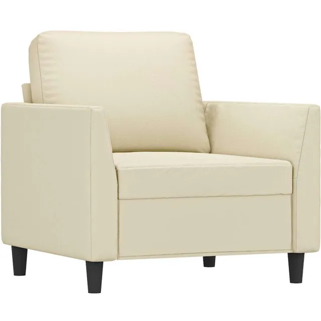 vidaXL Fauteuil - 60 - cm - kunstleer - crèmekleurig