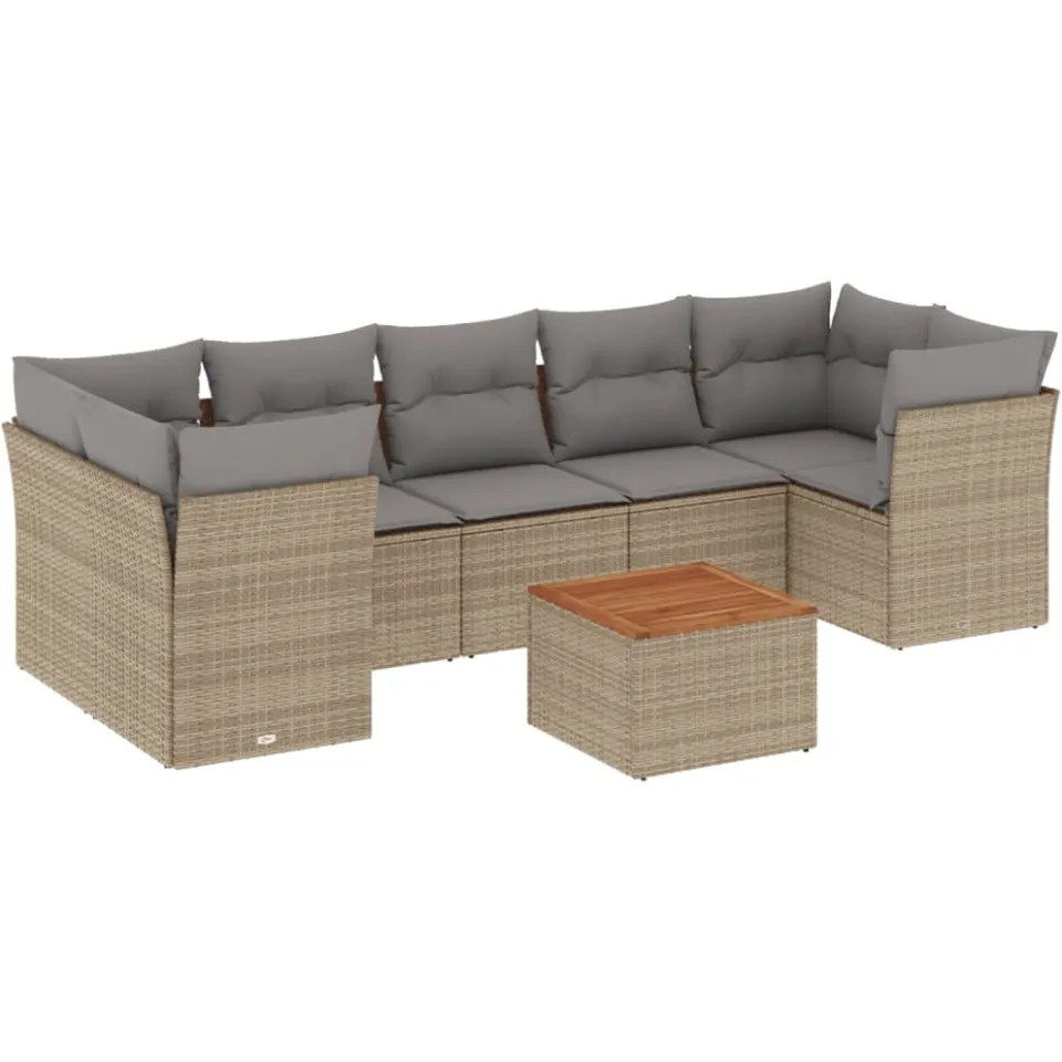 vidaXL Patio Sofa Set 7-zits Beige mix en grijs, foto 3