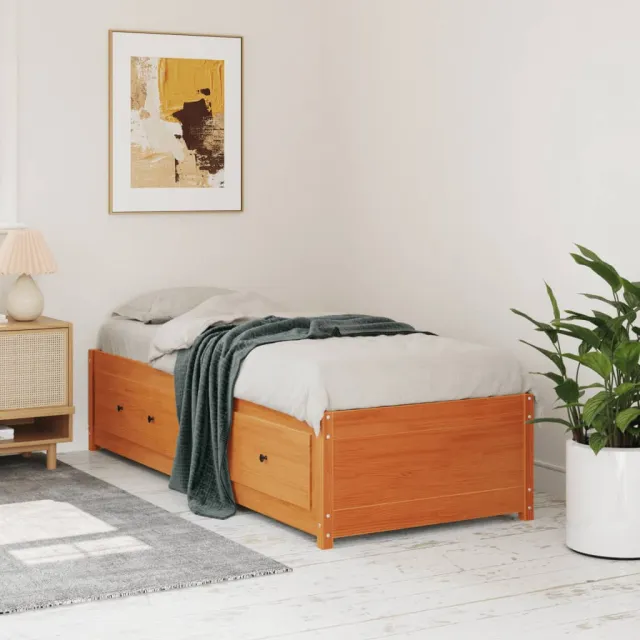 vidaXL Slaapbank zonder matras 90x190 cm massief grenenhout wasbruin bruin