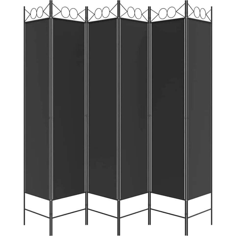 vidaXL Kamerscherm met 6 panelen 240x200 cm stof zwart, foto 5