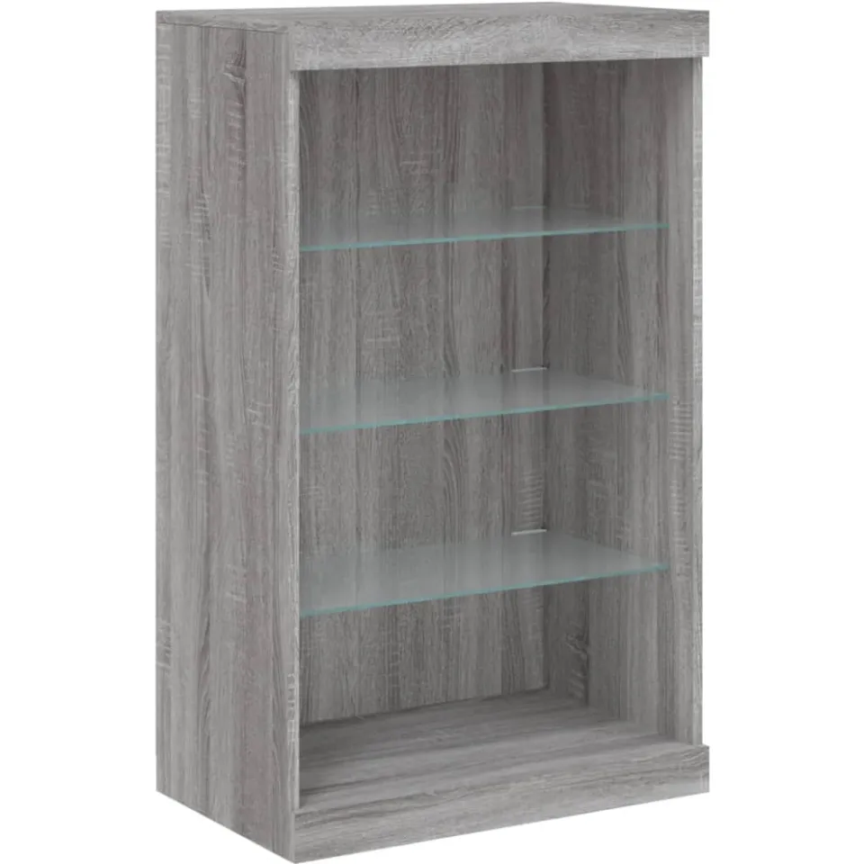 vidaXL Dressoir met LED-verlichting 60,5x37x100 cm grijs sonoma eiken