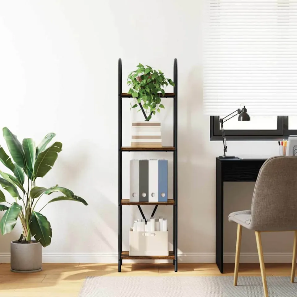 vidaXL Boekenkast 4-laags 40 x 30 x 146 cm Bewerkt hout Oudhout bruin, foto 4
