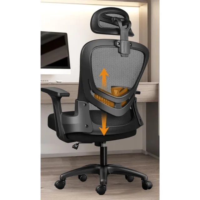 DailySupplies® Ergonomische Bureaustoel - Bureaustoelen voor Volwassenen en Kinderen - Gaming Stoel - Chair Kantelbaar - Zwart