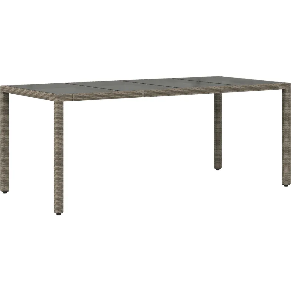 vidaXL Buiten eettafelset 7 st Grijs poly rattan, foto 4