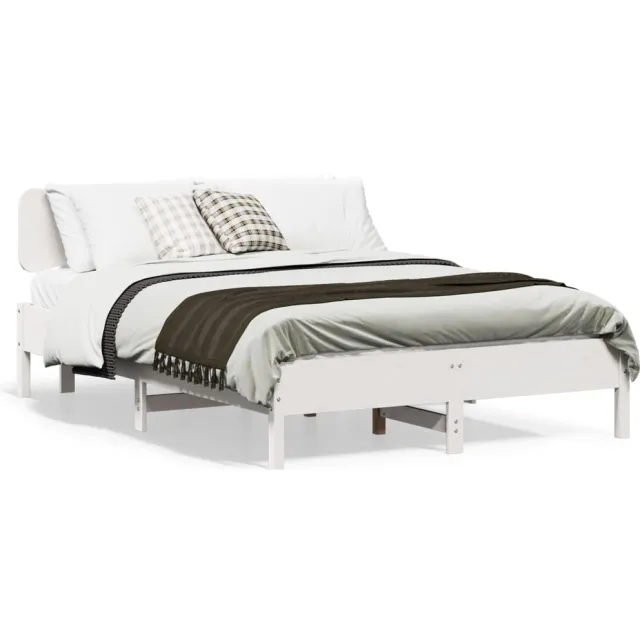 vidaXL Bedframe zonder matras massief grenenhout wit 120x190 cm
