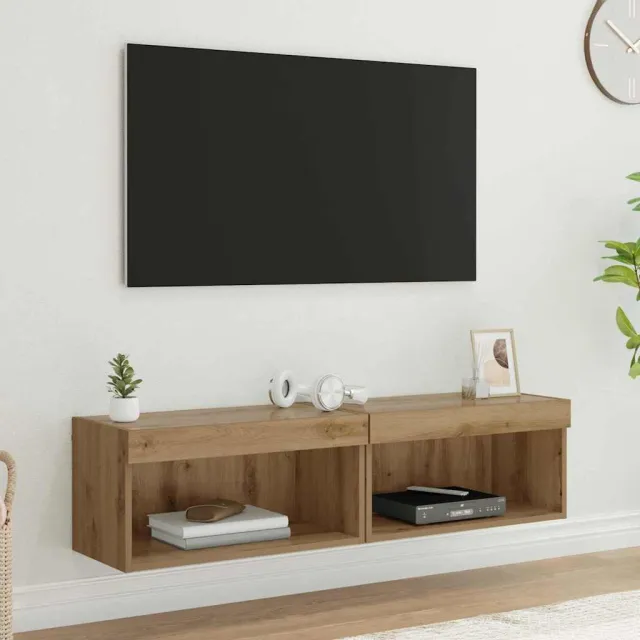vidaXL Tv-meubelset 2 st Artisan Eiken Bewerkt hout, foto 2