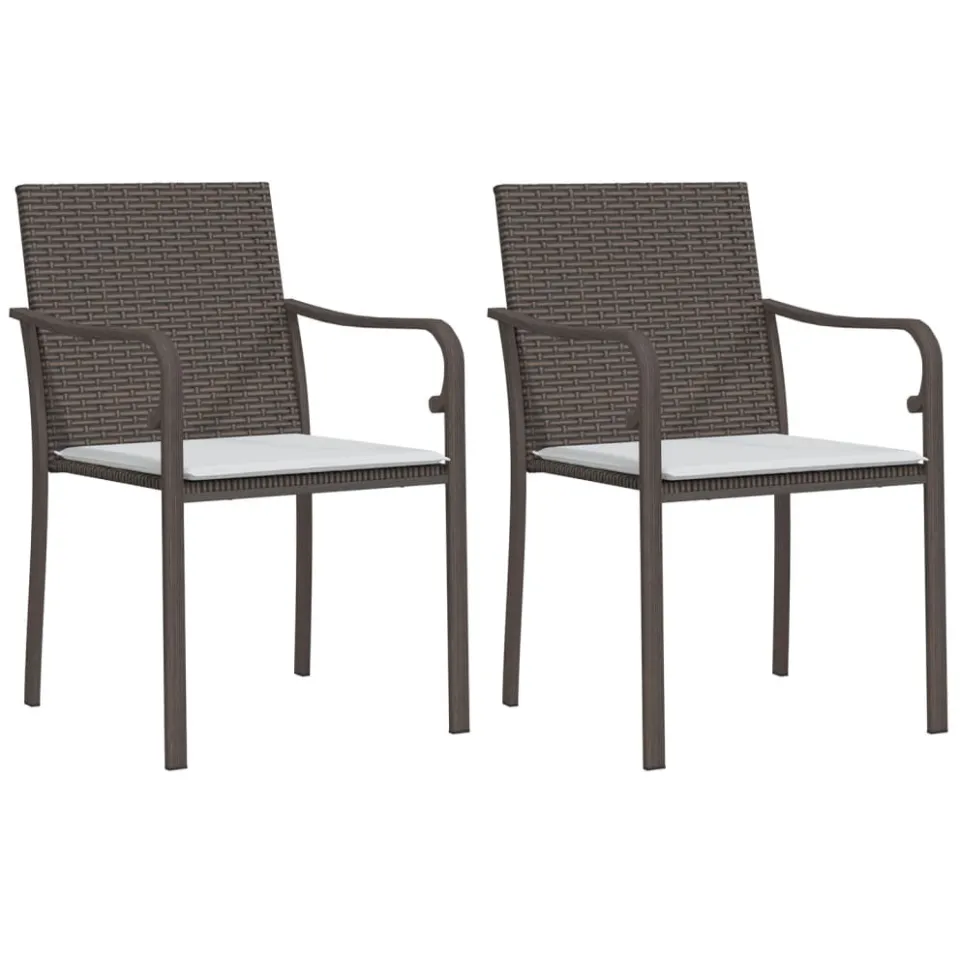 vidaXL 3-delige Tuinset met kussens poly rattan en staal, foto 3