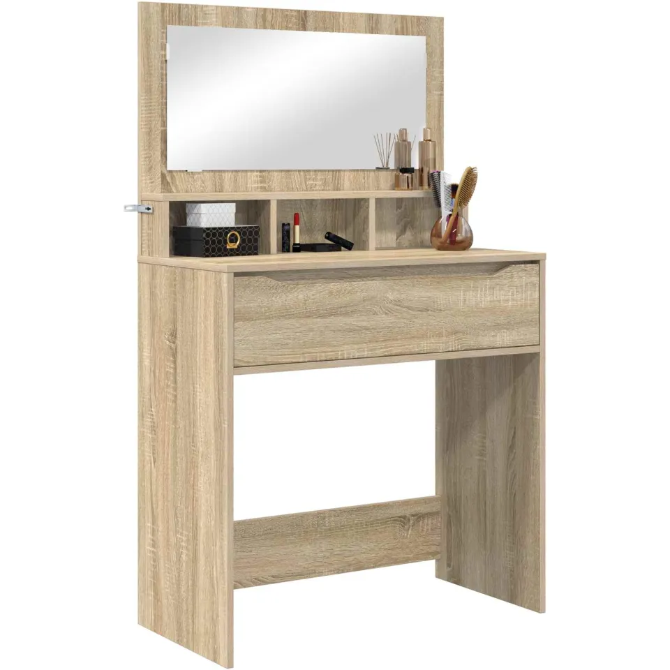 vidaXL Slaapkamer Kaptafels Sonoma Eiken 80 x 39,6 x 135 cm Bruin