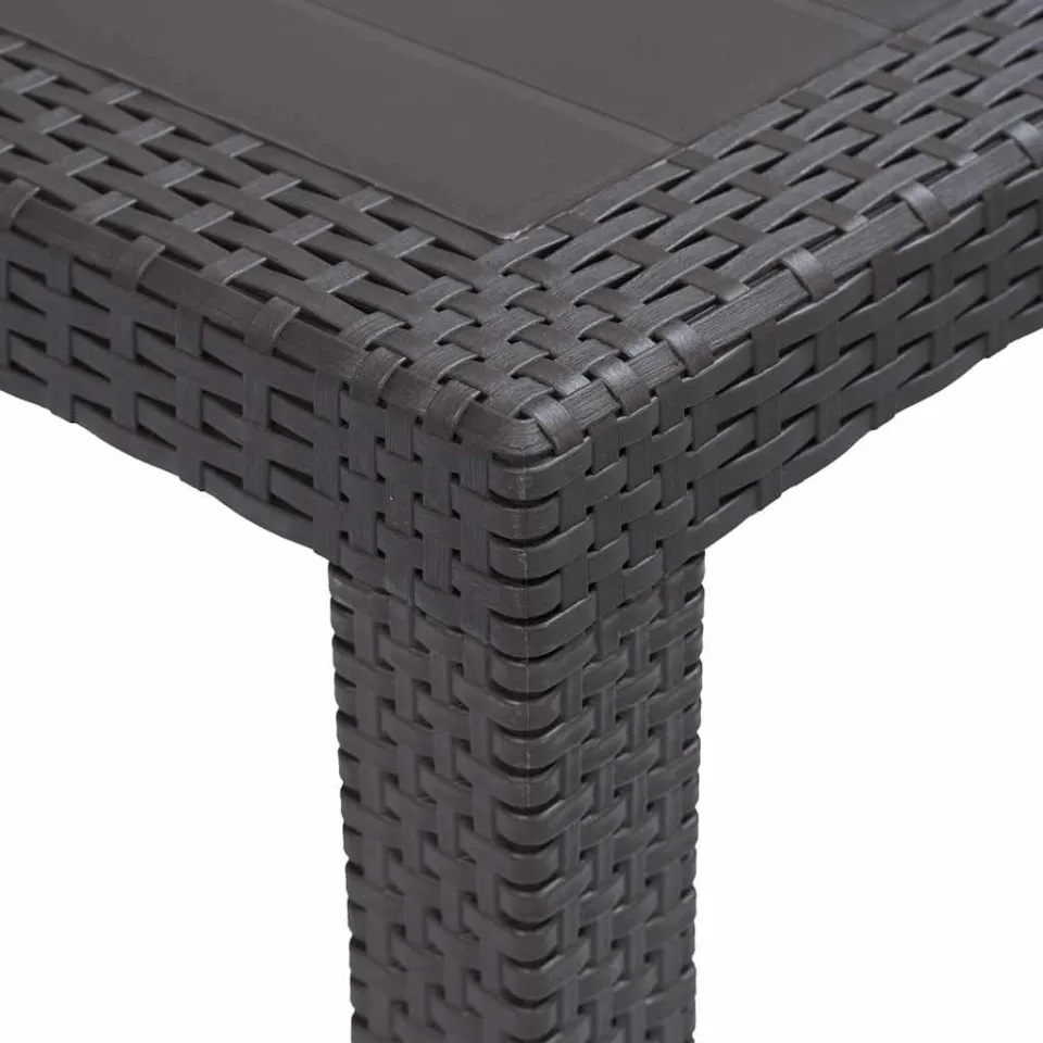vidaXL Tuintafel 220x90x72 cm rattan-look kunststof bruin, foto 3