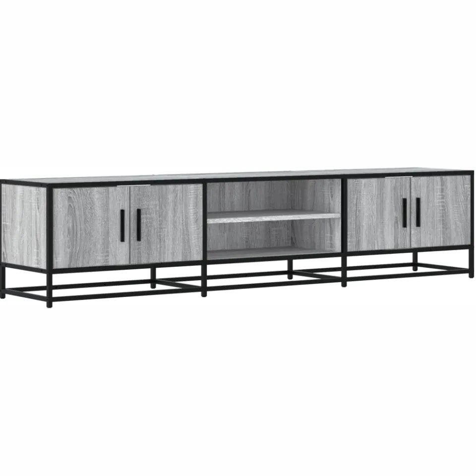 vidaXL Tv-meubel 180x35x41 cm bewerkt hout grijs sonoma eikenkleurig