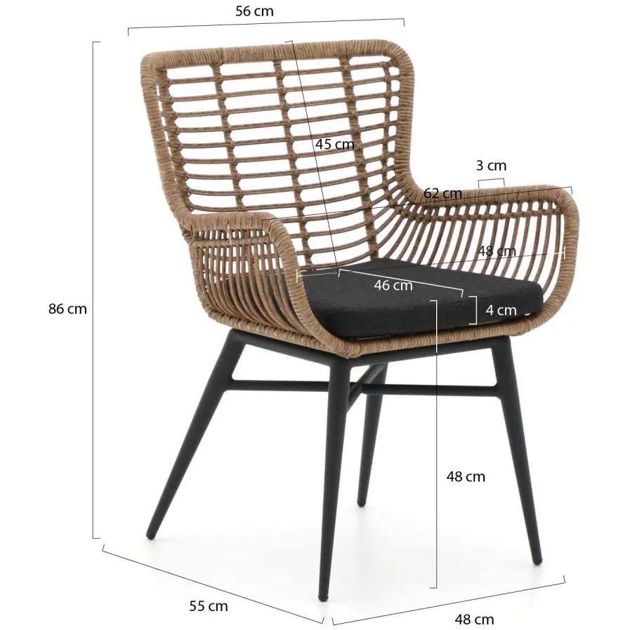 Intenso Furniture Intenso Asti/Rough-Y Ø120cm dining tuinset 5-delig grijs, foto 3