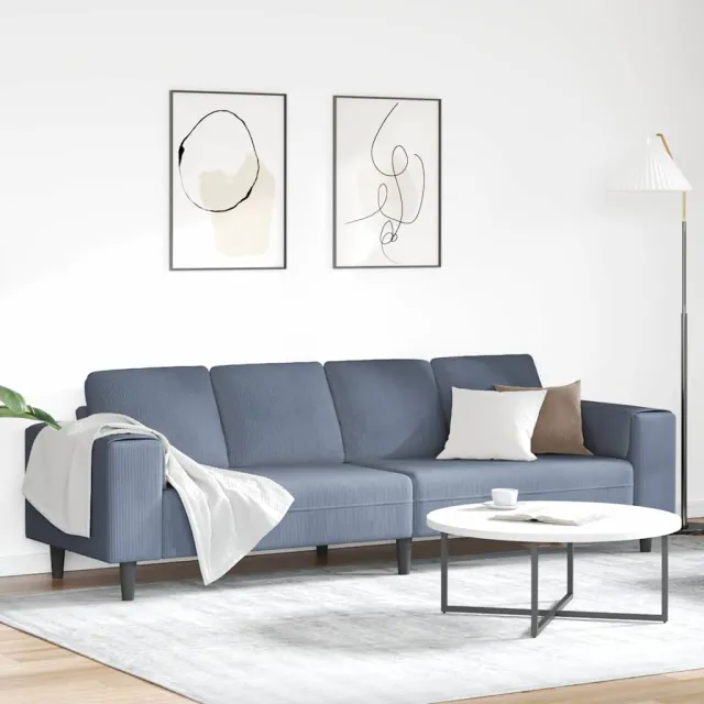 vidaXL Bank Blauw 250 x 77 x 76 cm Katoen Stof