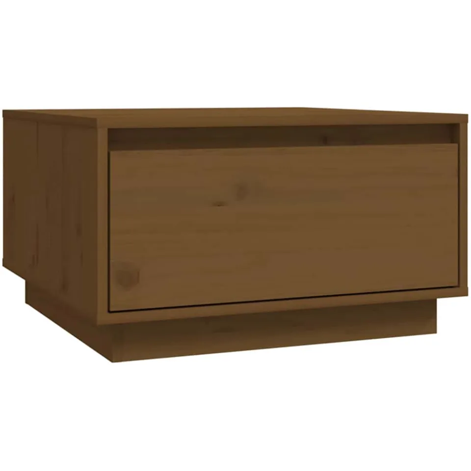 vidaXL Salontafel 55x56x32 cm massief grenenhout honingbruin