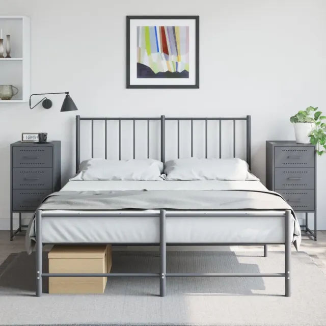 vidaXL Nachtkastjes 2 st 36x39x78 cm staal antracietkleurig, foto 2