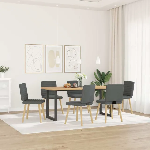 vidaXL Eetkamerstoelen 6 st stof donkergrijs grijs, foto 2