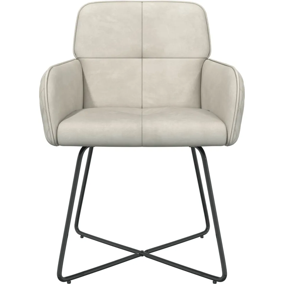 vidaXL Eettafelstoelen 6 st fluweel Crèmekleurig 59 x 56,5 x 86 cm